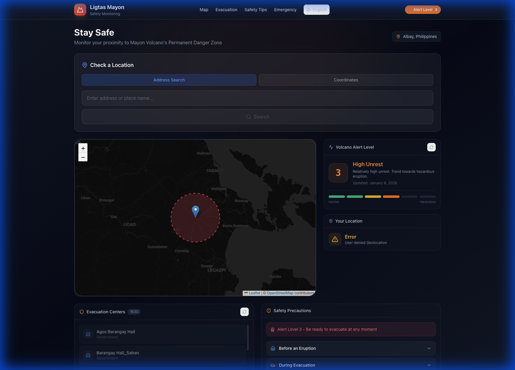 Ligtas Mayon - Real-time Disaster Risk Mapping and Safety Monitoring
